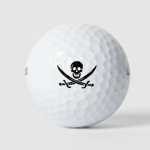 Piratflagge Totenkopf gekreuzte Schwerter Golfball