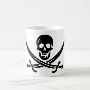 Piratflagge Totenkopf gekreuzte Schwerter Kaffeetasse