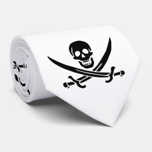 Piratflagge Totenkopf gekreuzte Schwerter Krawatte