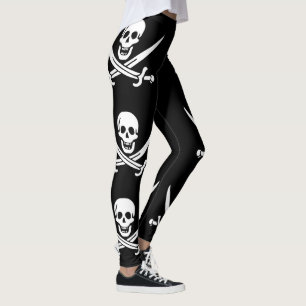 Piratflagge Totenkopf gekreuzte Schwerter Leggings