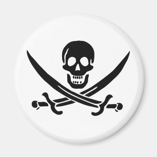 Piratflagge Totenkopf gekreuzte Schwerter Magnet