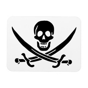 Piratflagge Totenkopf gekreuzte Schwerter Magnet