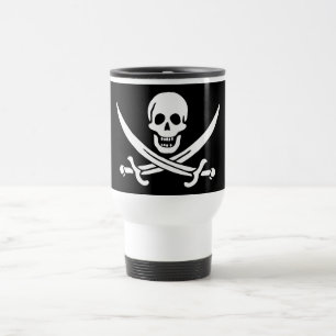 Piratflagge Totenkopf gekreuzte Schwerter Reisebecher