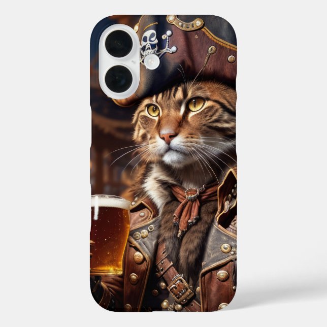 Piratkatze mit Bier  Case-Mate iPhone Hülle (Rückseite)