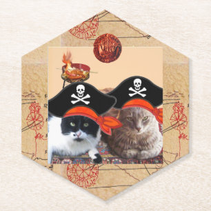 PIRATKATZEN, TREASURE MAPS, Reden wie ein Piratent Untersetzer