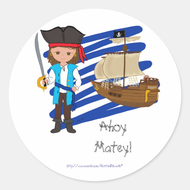 Piratkleber Runder Aufkleber (Vorderseite)