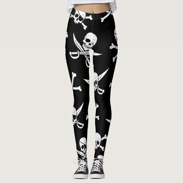 PIRATSKULL UND KNOCHEN LEGGINGS (Vorderseite)