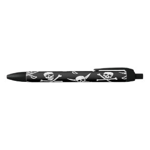 PIRATSKULL UND KNOCHEN, SCHWARZER INKPEN KUGELSCHREIBER