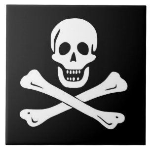 PIRATSKULL- UND KNOCHENFLAG FLIESE
