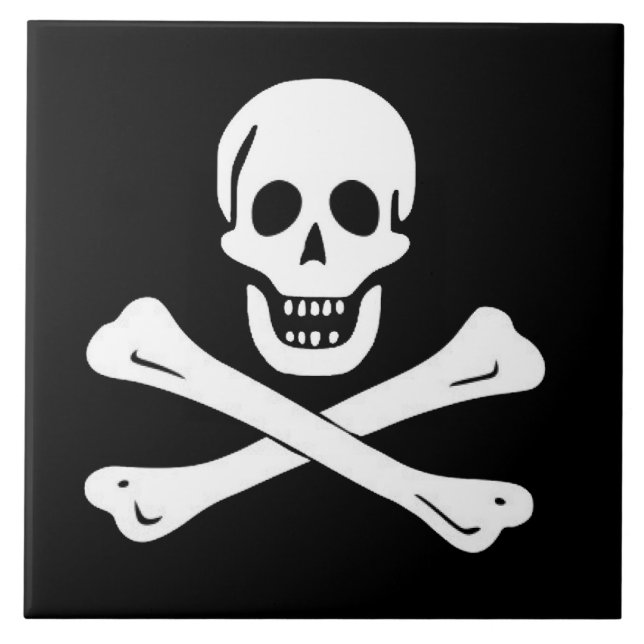 PIRATSKULL- UND KNOCHENFLAG FLIESE (Vorderseite)