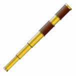 Piratspyglass-Teleskop Freistehende Fotoskulptur<br><div class="desc">Piratspyglass-Teleskop</div>