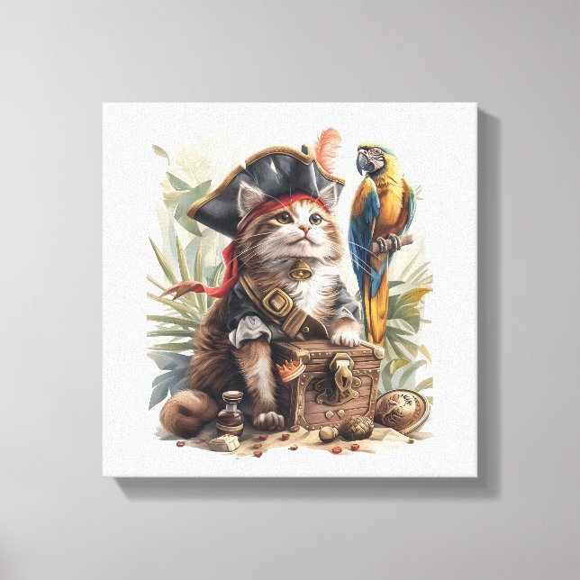 Piratzen-Katzenschatz Leinwanddruck (Vorderseite)