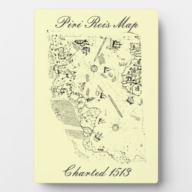 Piri Reis Map Plaque Fotoplatte (Vorderseite)