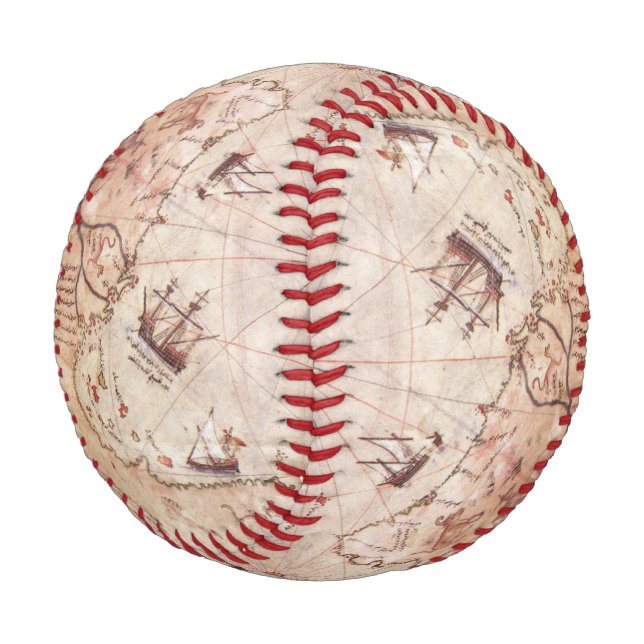 Piri Reis Old World Map Baseball (Schrägansicht)