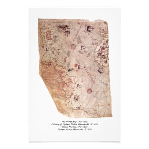 Piri Reis Old World Map Fotodruck