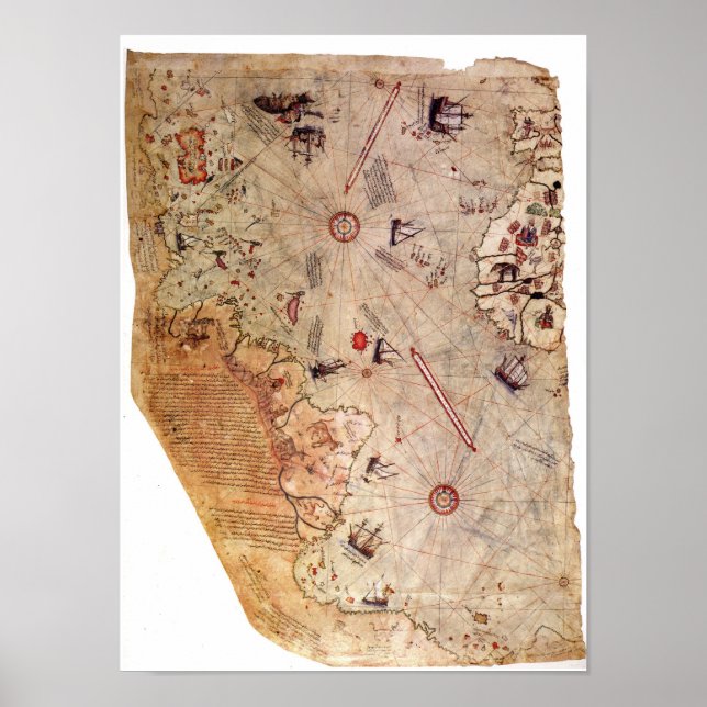 Piri Reis Weltkarte Poster (Vorne)