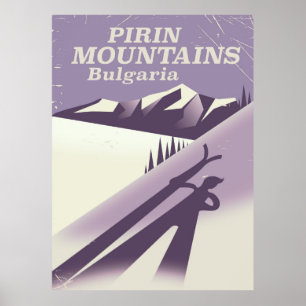 Pirin-Gebirge Bulgarien Skiplakat Poster