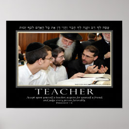 Pirkei Avot Teacher Zitat Englisch Hebräisch Poster