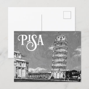 Pisa Italien - Europa Schwarz/Weiß Postkarte