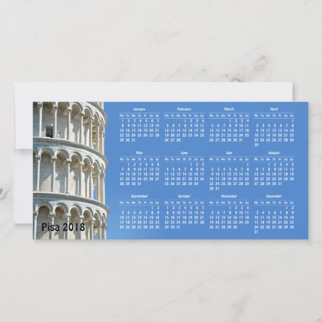 Pisa, Italien Kalender 2018 (Vorderseite)