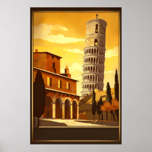 PISA ITALIEN - Vintage Reise Poster