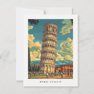 Pisa Italy Leaning Tower Trawer Postcard Postkarte