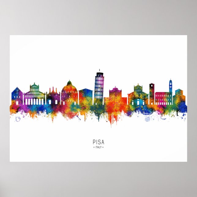 Pisa Italy Skyline Poster (Vorne)