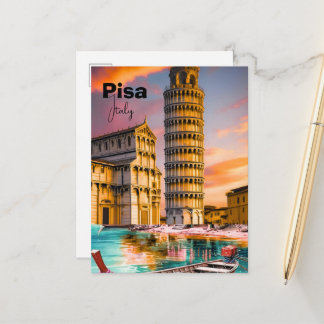 Pisa Italy Travel Postcard, Pisa Travel Art Postca Ankündigungspostkarte