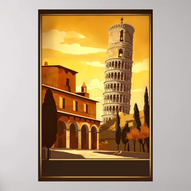 PISA ITALY - Vintage Travel Poster (Vorne)