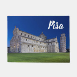 Pisa Leaning Tower Night Panorama Italien Geschenk Fußmatte