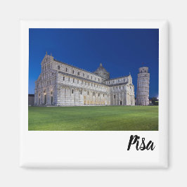 Pisa Leaning Tower Night Panorama Italien Geschenk Magnet
