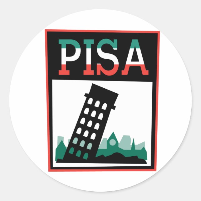 Pisa Poster Runder Aufkleber (Vorderseite)