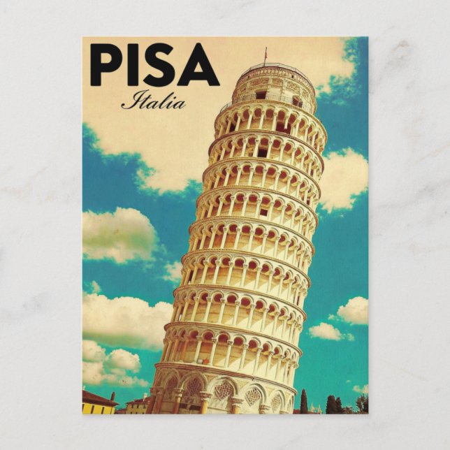Pisa Schiefer Turm Italien Postkarte (Vorderseite)