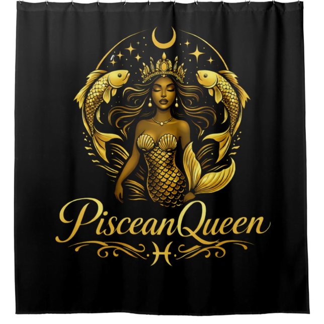 Piscean Queen Duschvorhang (Vorderseite)