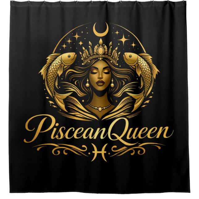 Piscean Queen Gesicht Duschvorhang (Vorderseite)