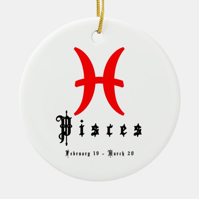 Pisces, 19. Februar - März 20 Keramikornament (Vorne)