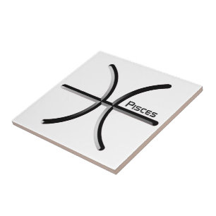 PISCES, abstraktes Design des Zodiac-Zeichens, T-S Fliese