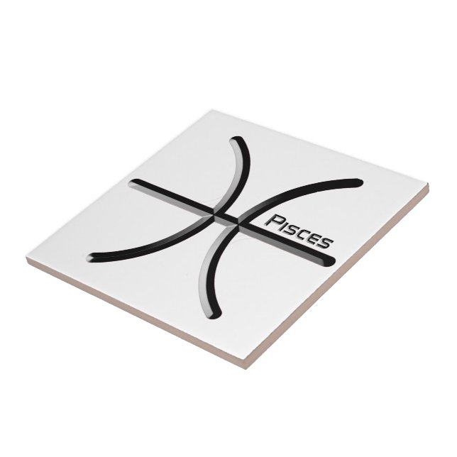 PISCES, abstraktes Design des Zodiac-Zeichens, T-S Fliese (Seite)