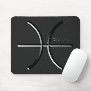 PISCES, abstraktes Design des Zodiac-Zeichens, T-S Mousepad