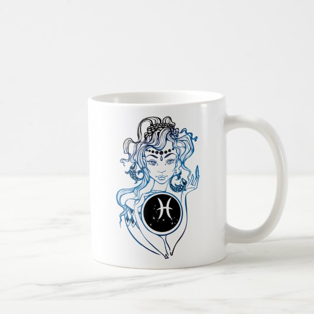 Pisces Art Deco Lady Kaffeetasse (Rechts)