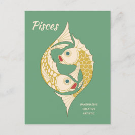 Pisces Art Nouveau Zodiac Zeichen CC1264 Astrologi Postkarte
