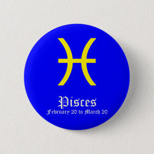 PISCES ASTROLOGIC SIGN, SYMBOL ZODIAC BUTTON