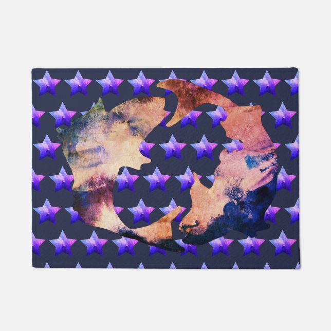 Pisces Astrologie-Zeichen Fußmatte (Vorderseite)
