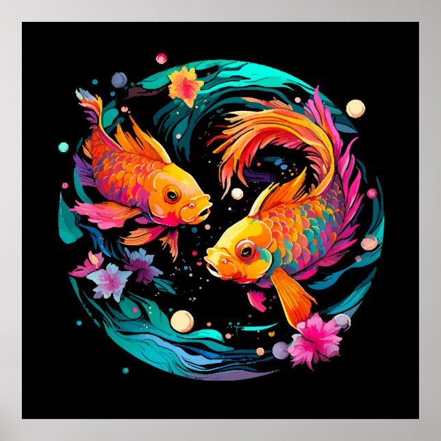 Pisces Astrologie-Zeichen Poster (Vorne)