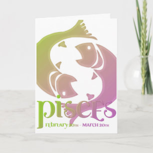 Pisces Astrologie Zodiac Geburtstagskarte Design 1 Karte