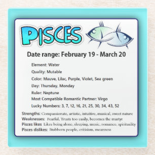 Pisces Astrologisches Horoskop Zodiaka Signature U Glasuntersetzer