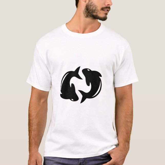 Pisces Astrologisches Symbol Zeichen T-Shirt (Vorderseite)