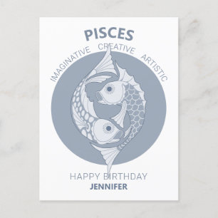Pisces Astrology Art Nouveau CC0026 Glückwunsch Ge Postkarte