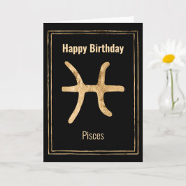 Pisces astrology zodiac gold Glücklich Geburtstag Karte