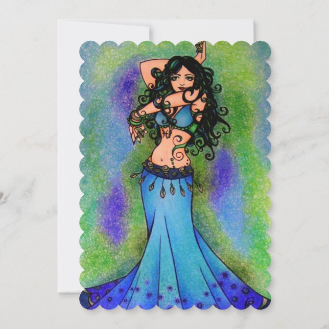Pisces Belly Dancer Einladung (Rückseite)